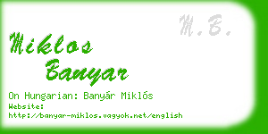 miklos banyar business card