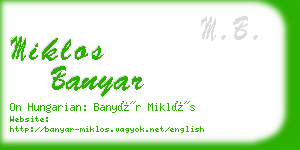 miklos banyar business card